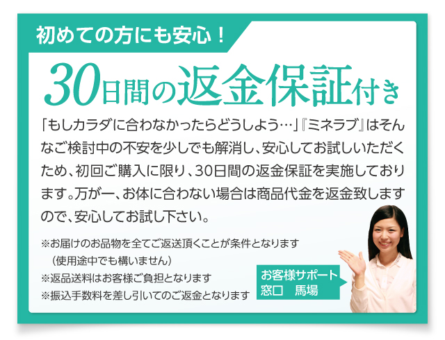 30日間の返金保証付き